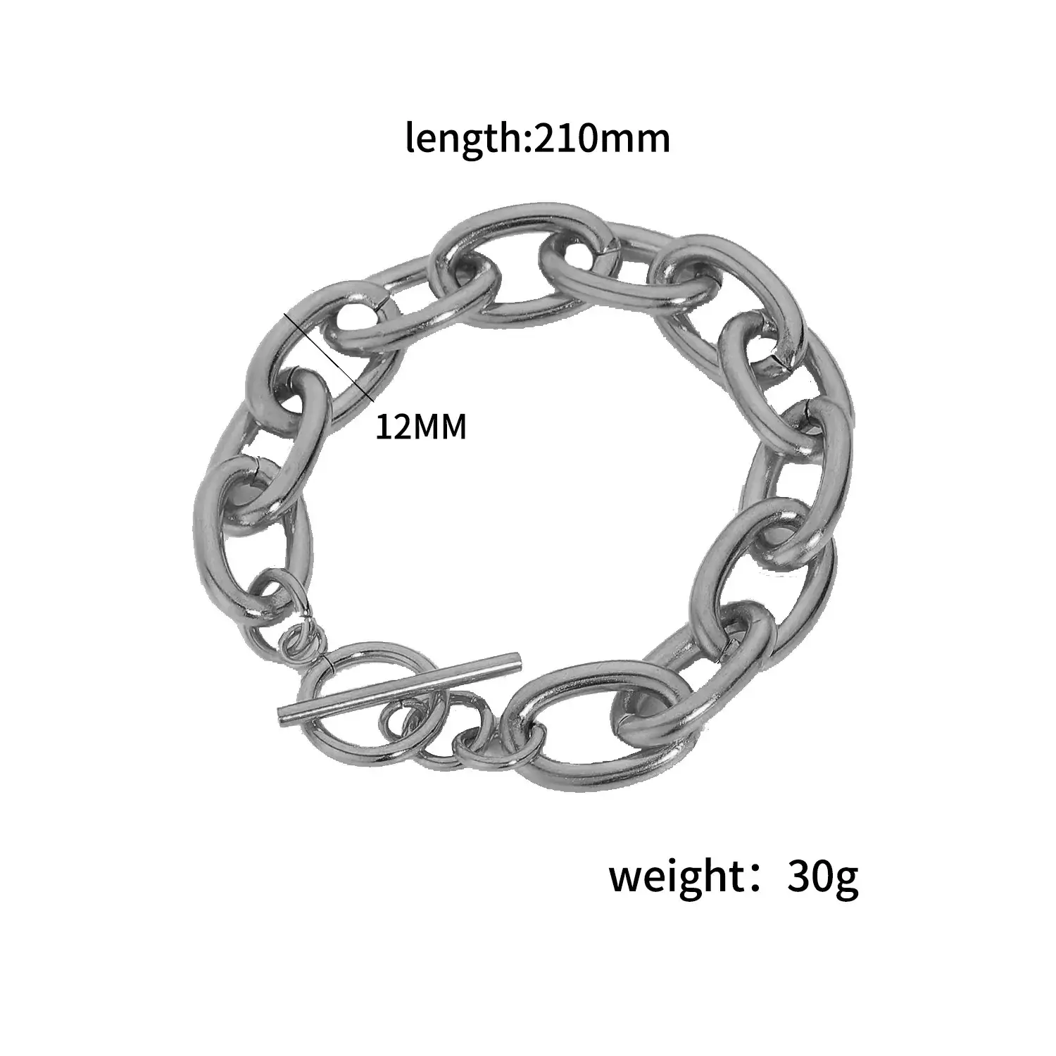 12mm European Cross Bracelet Titanium Steel 30g - Image 2