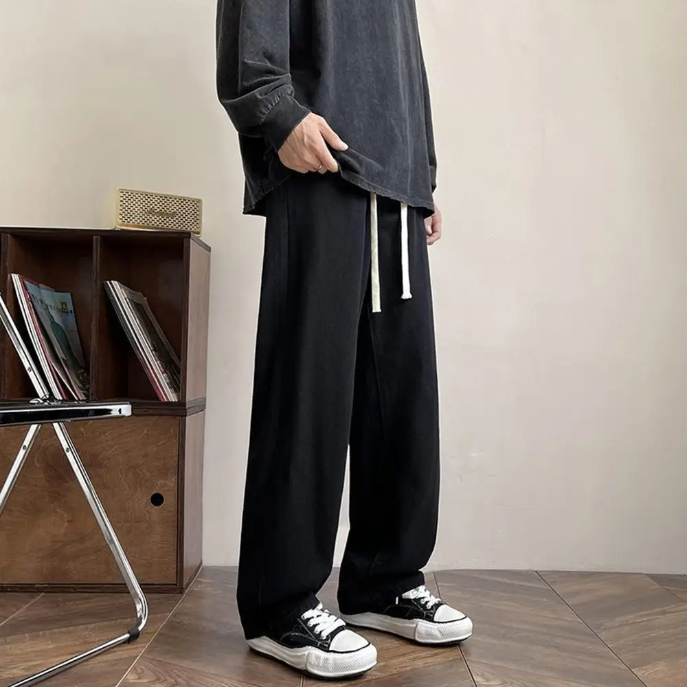 Men Wide Leg Yellow Mud Dyed Jeans Summer Loose Straight - Image 2