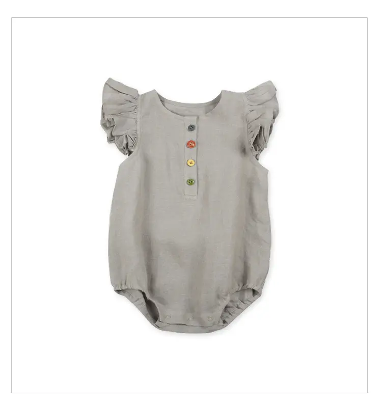 Korean Style Baby Flying Sleeve Women's 4-Button Fleece Suit - Image 2