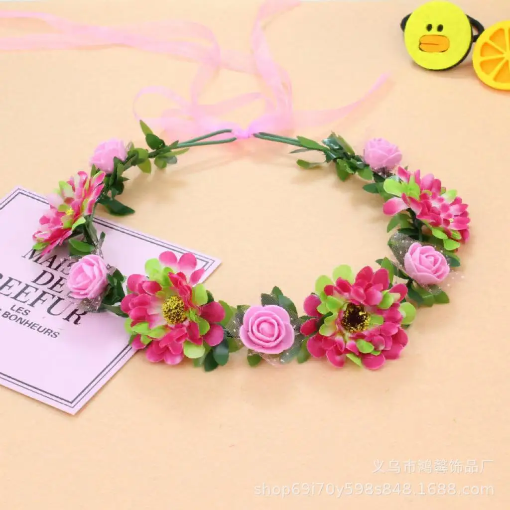 Beautiful Floral Mori Girl Hairband with Orange & Purple Flowers — feature 13