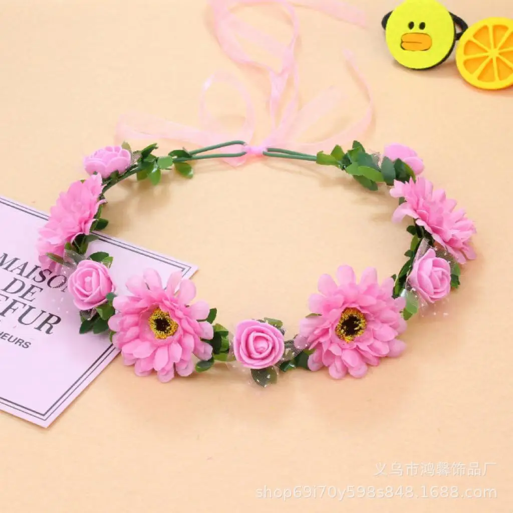 Beautiful Floral Mori Girl Hairband with Orange & Purple Flowers - Image 4