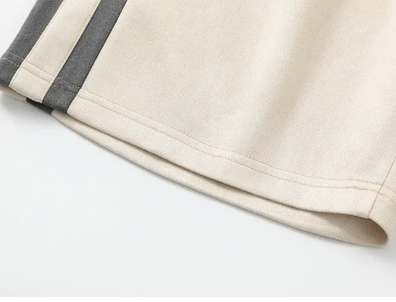 Men Grey Striped Shorts with White Drawstring — feature 26