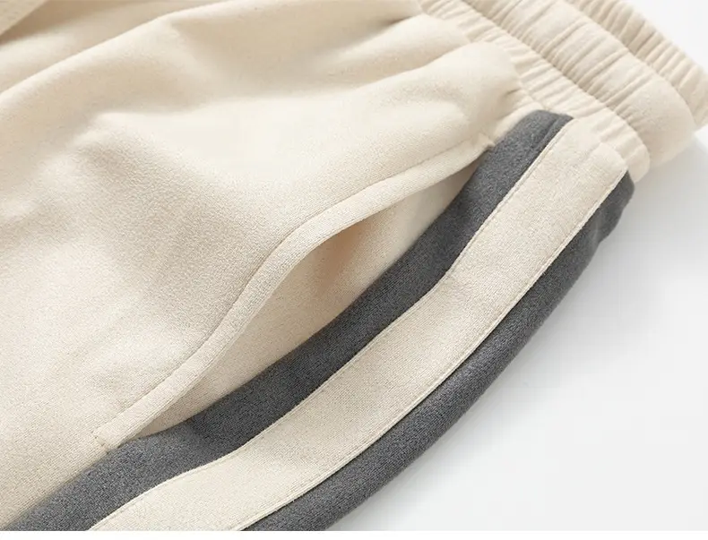Men Grey Striped Shorts with White Drawstring — feature 27