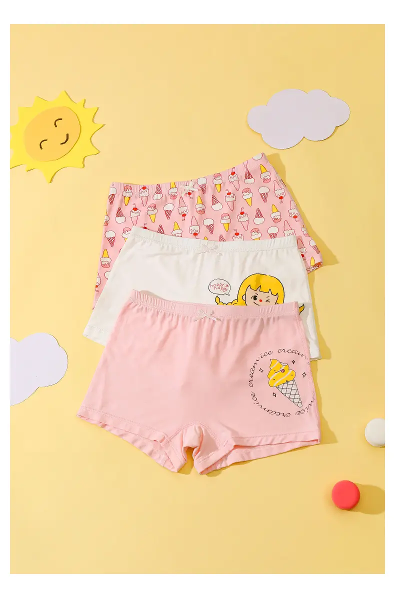 Girls Cotton Shorts Set Pink White Baby Boxer Shorts — feature 11