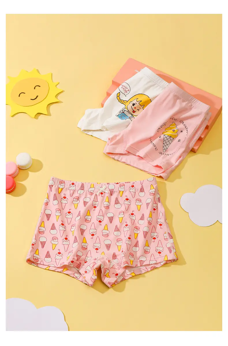 Girls Cotton Shorts Set Pink White Baby Boxer Shorts — feature 13