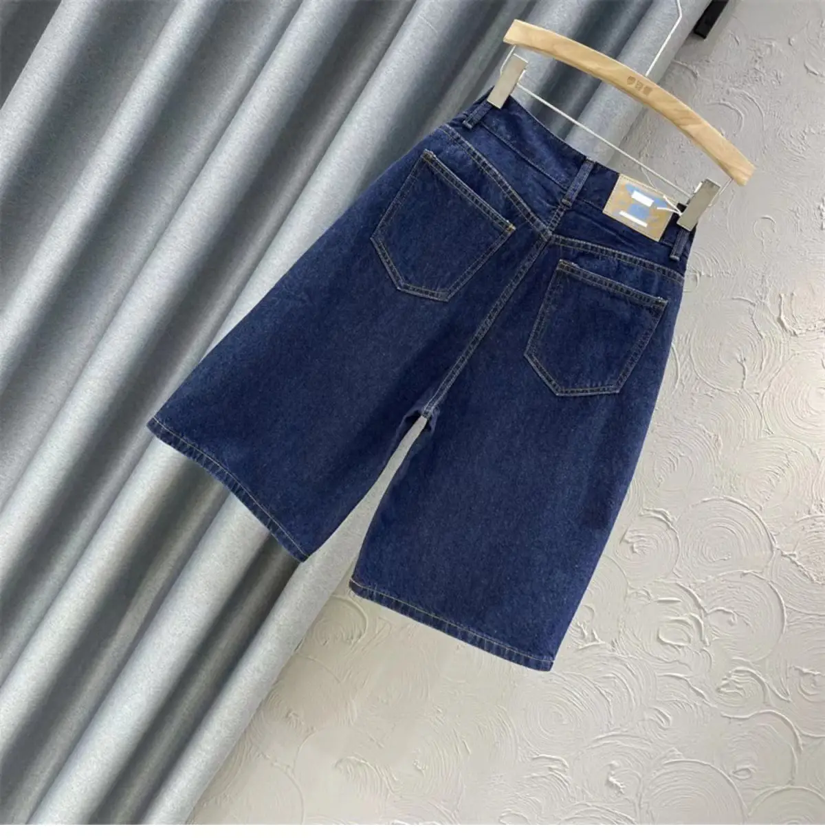 2024 Dark Blue Denim High Waist Women's Pants — feature 10