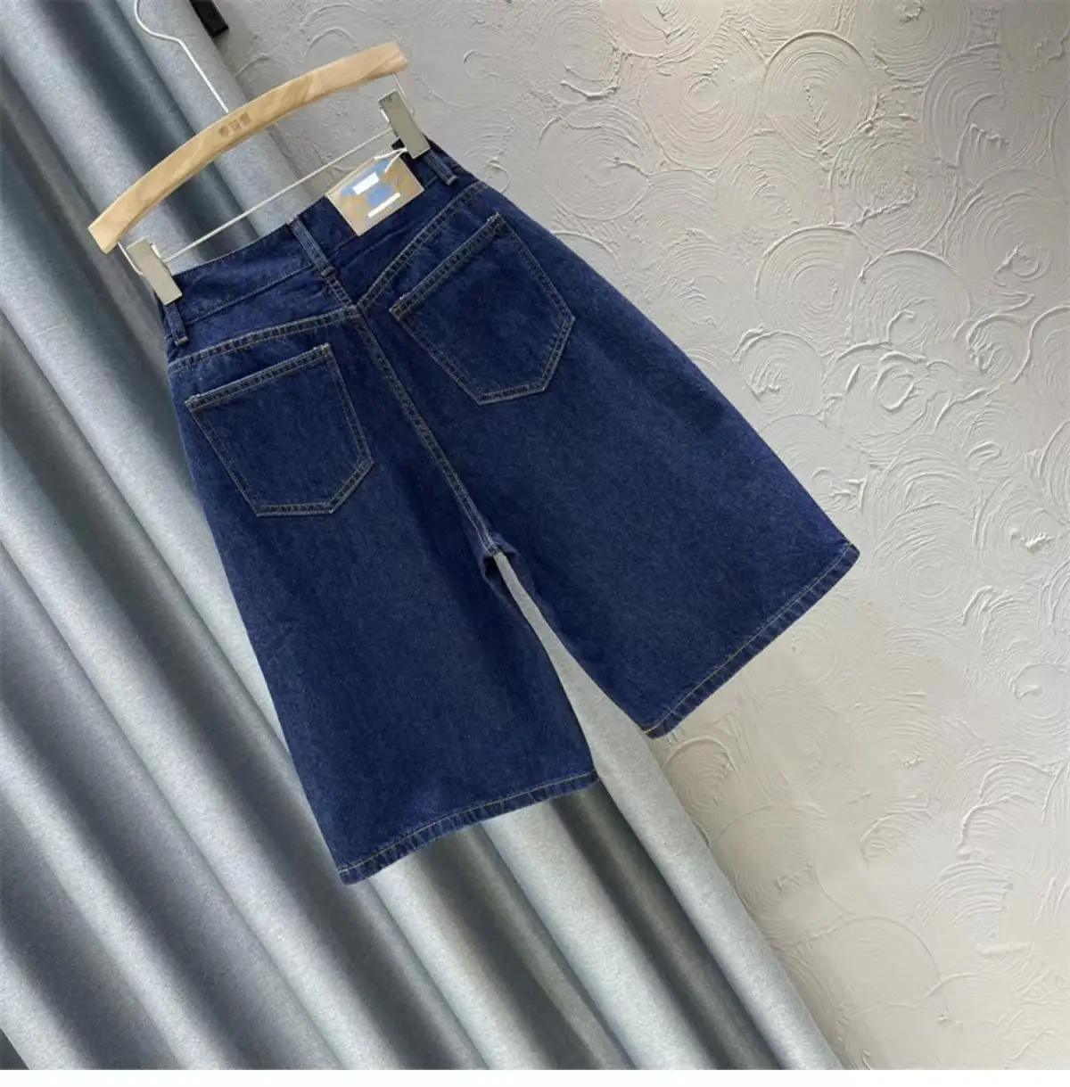 2024 Dark Blue Denim High Waist Women's Pants — feature 11