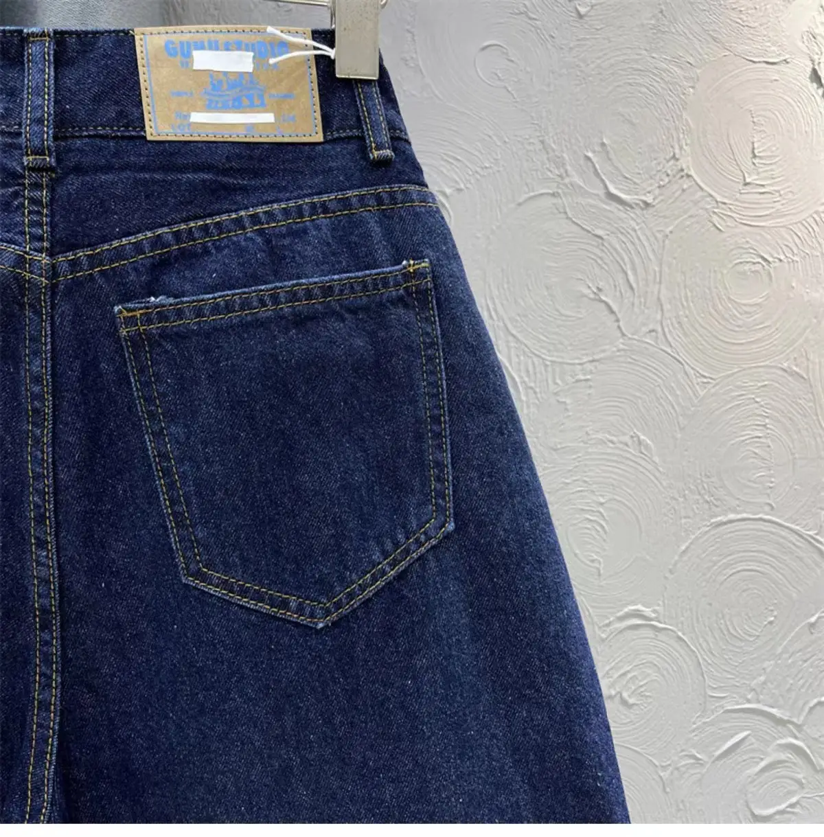 2024 Dark Blue Denim High Waist Women's Pants — feature 12