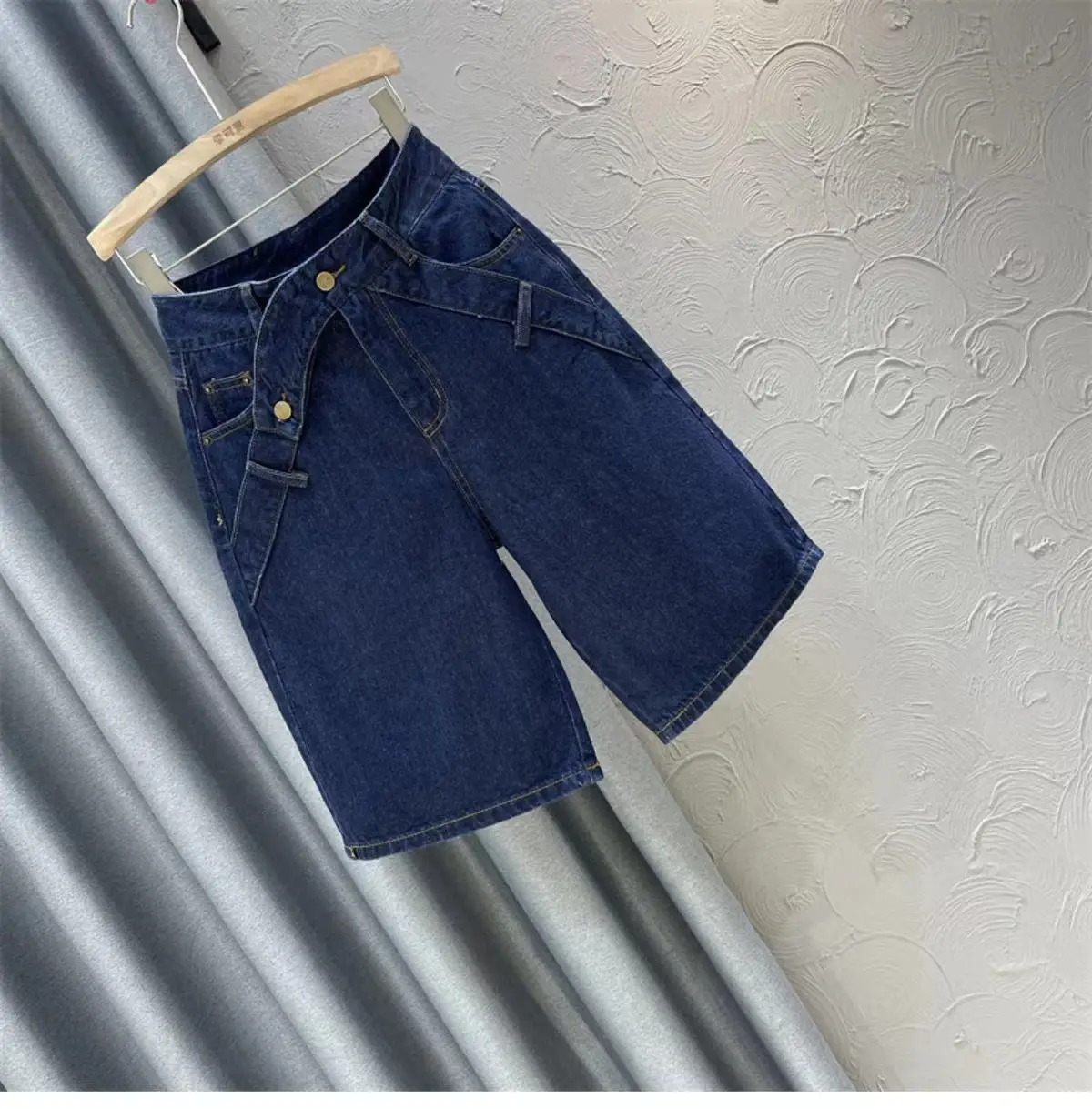 2024 Dark Blue Denim High Waist Women's Pants — feature 4
