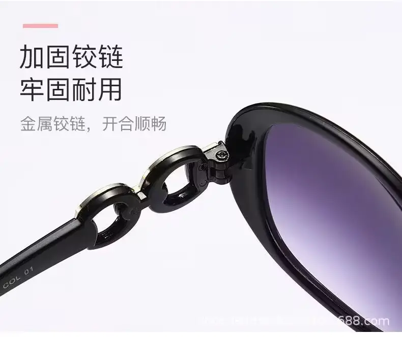 Classic Double-Buckle Sunglasses for Women Anti-Uv Internet Celebrity Fashionable Personalized Large-Frame Sunglasses — feature 17