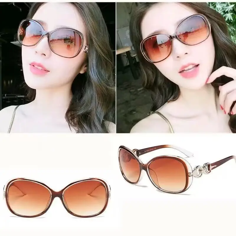 Classic Double-Buckle Sunglasses for Women Anti-Uv Internet Celebrity Fashionable Personalized Large-Frame Sunglasses - Image 5