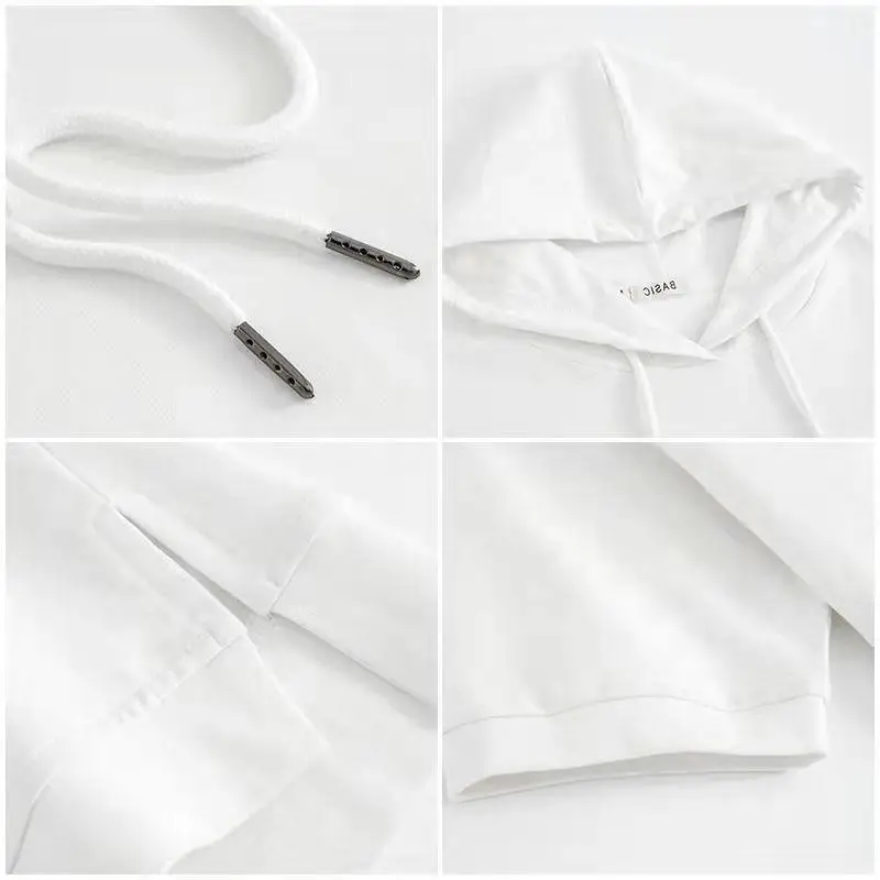 Women Grey Hooded Sweatshirt 2024 New Summer - Image 5
