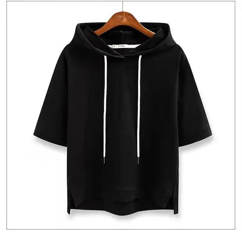 Women Grey Hooded Sweatshirt 2024 New Summer - Image 2