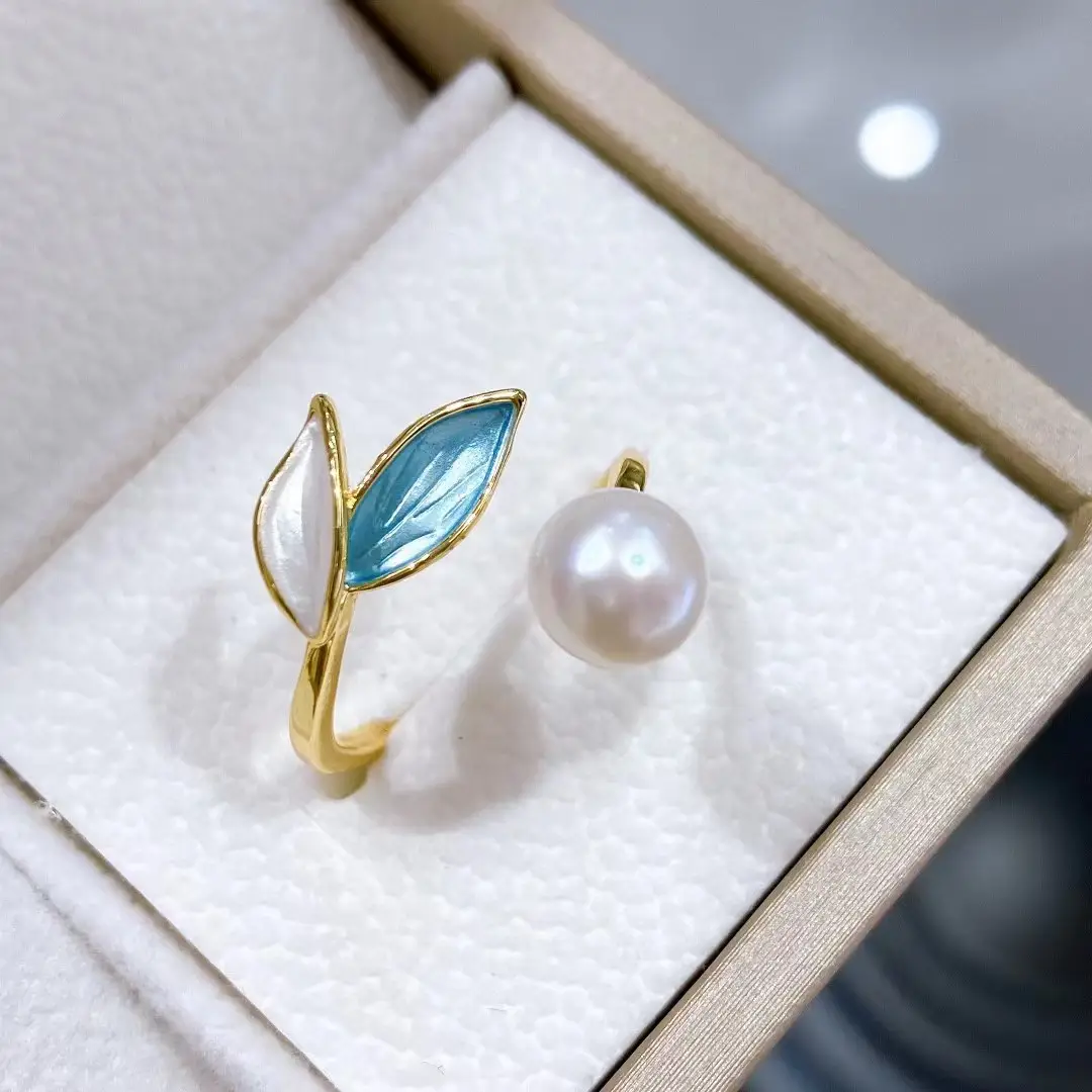 Natural Pearl Leaf Earrings Set S925 High Quality — feature 6