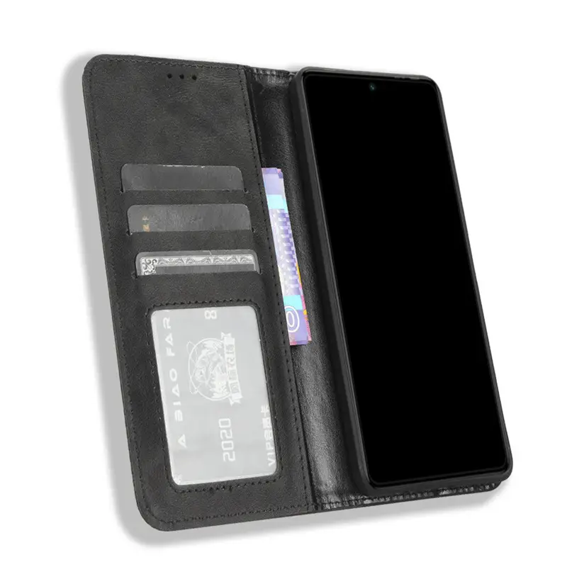 Leather 5G Phone Case with Magnetic Suction & Retro Pattern - Image 7