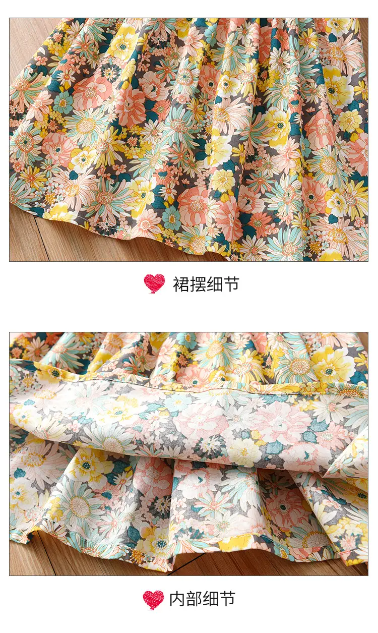 Girls Floral Skirt Dress 3Yr 2025 Cotton — feature 8