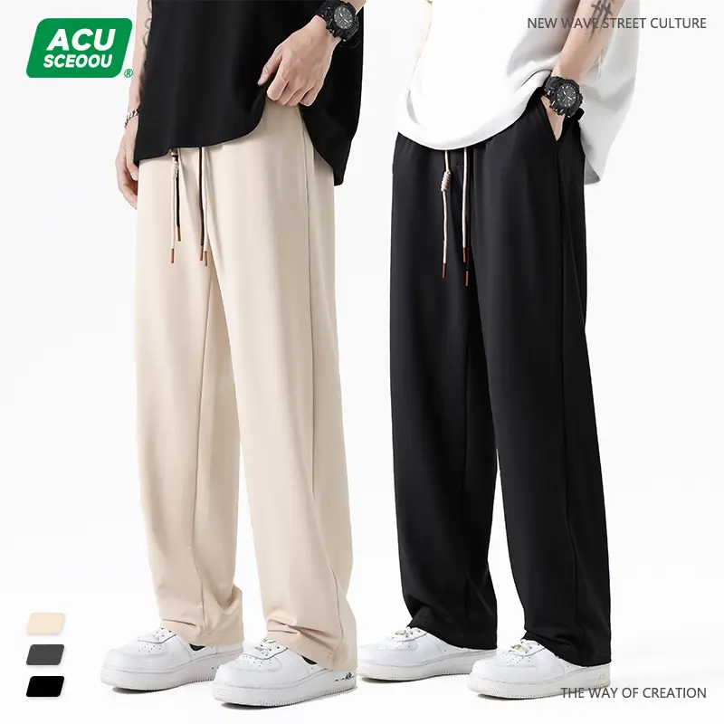 Acu Men Drawstring Wide Leg Pants 2026
