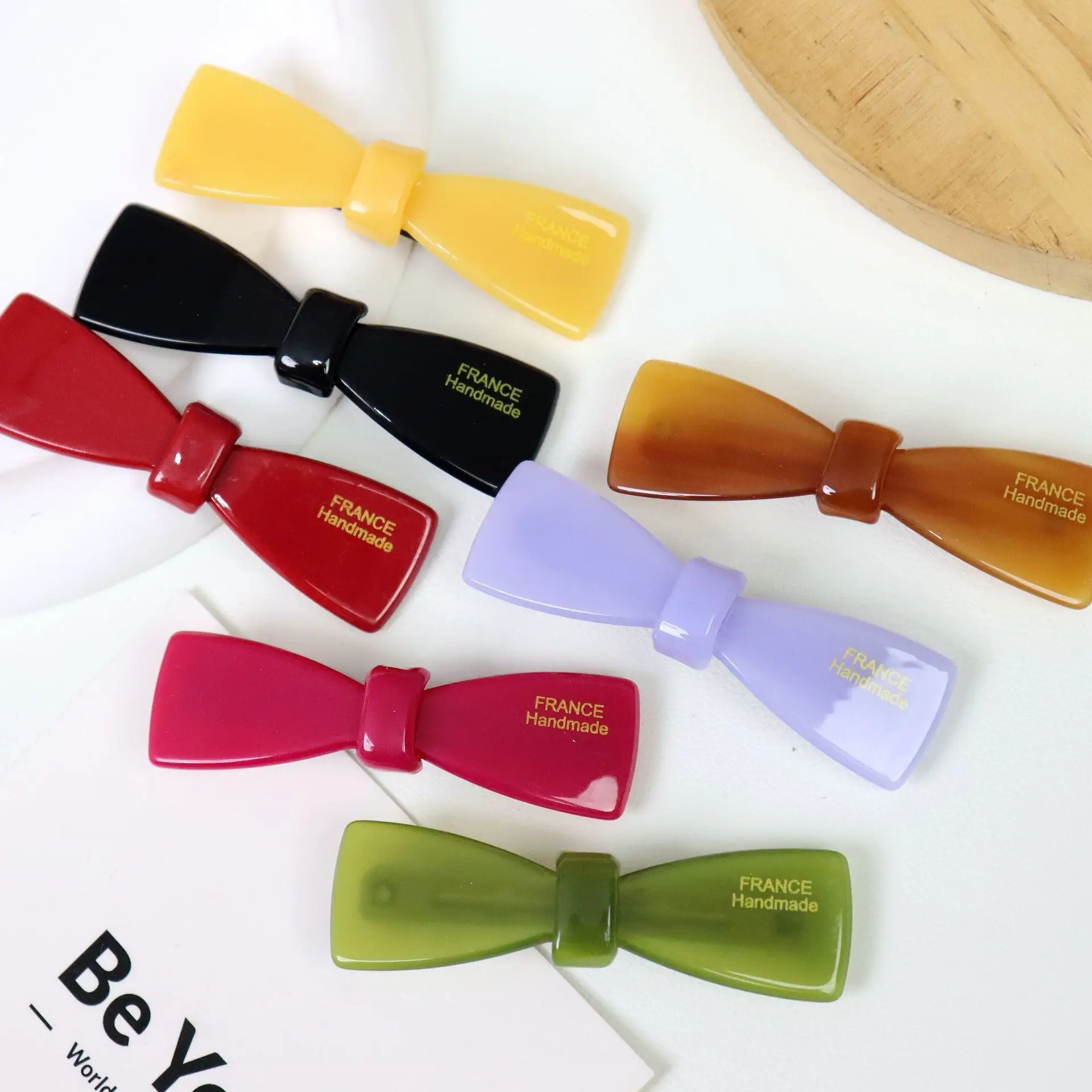 Korean Style Fresh Bow Hairpin with Gold Label - Image 14