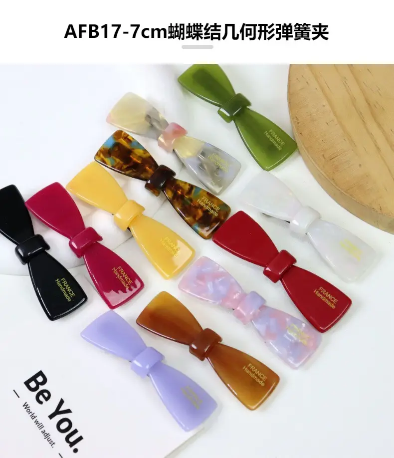 Korean Style Fresh Bow Hairpin with Gold Label — feature 1