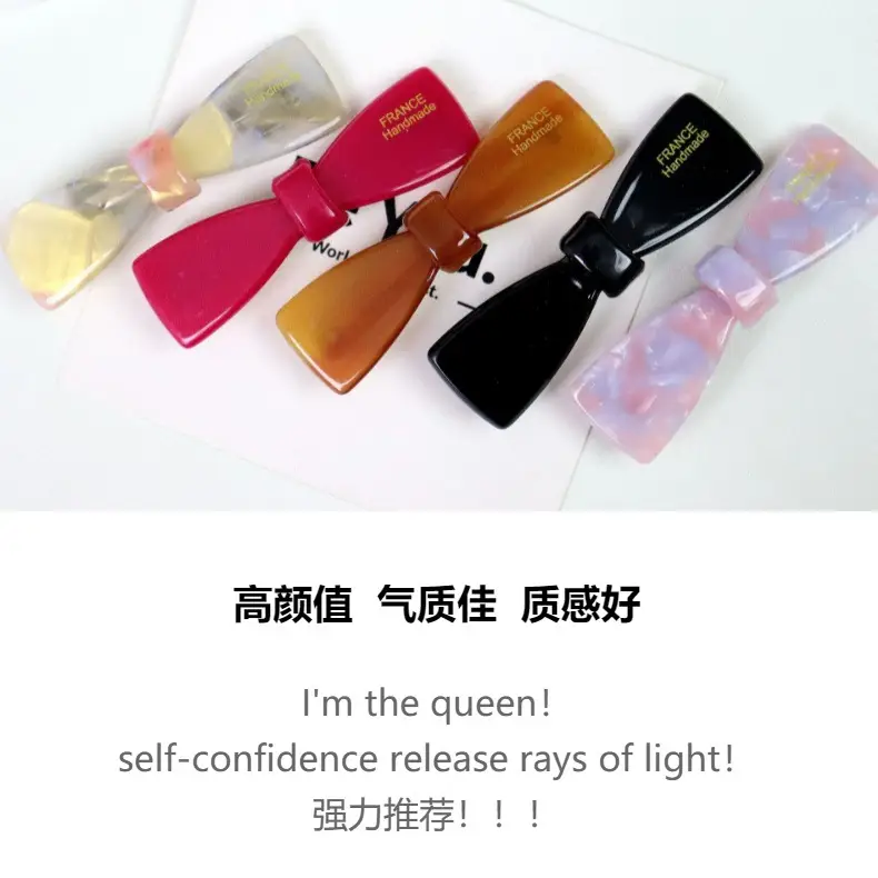 Korean Style Fresh Bow Hairpin with Gold Label — feature 3