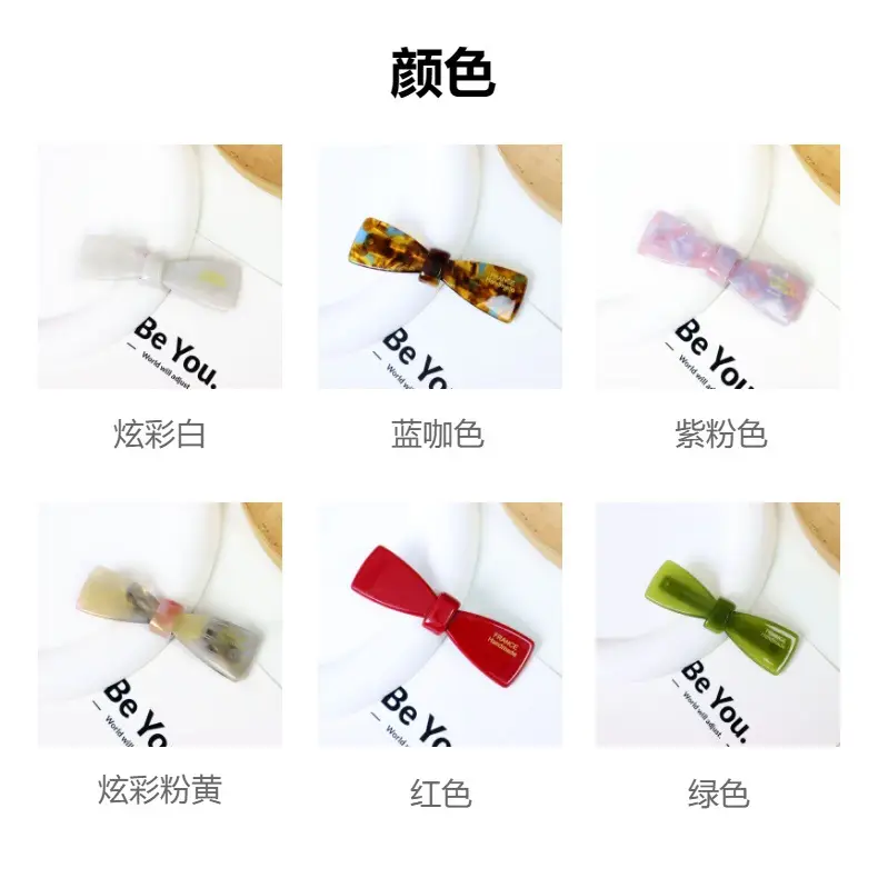 Korean Style Fresh Bow Hairpin with Gold Label — feature 5