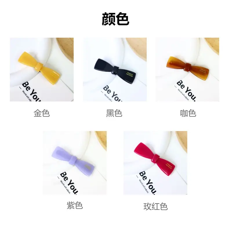 Korean Style Fresh Bow Hairpin with Gold Label — feature 6