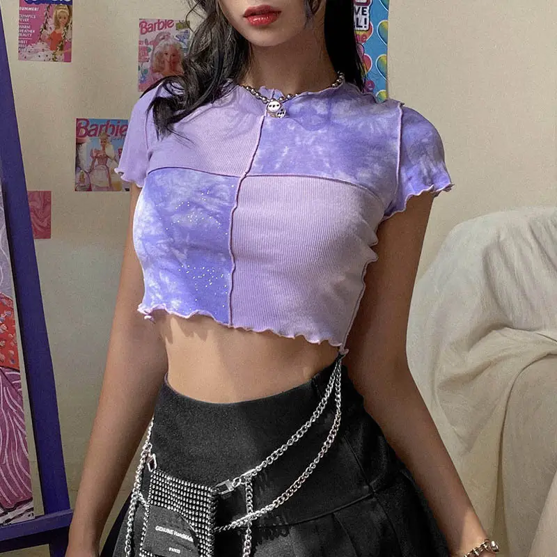 Purple Sequin Crop Top for Women 2024 - Image 4