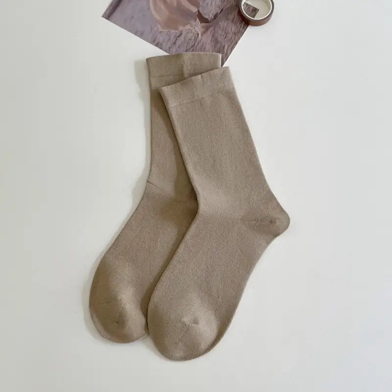 AMUSIVE Anti-Pilling Boneless Moon Socks White Socks Women's Stacked Socks Mid-Tube Cotton Fashionable Socks Loosen Socks Sweat Absorbing