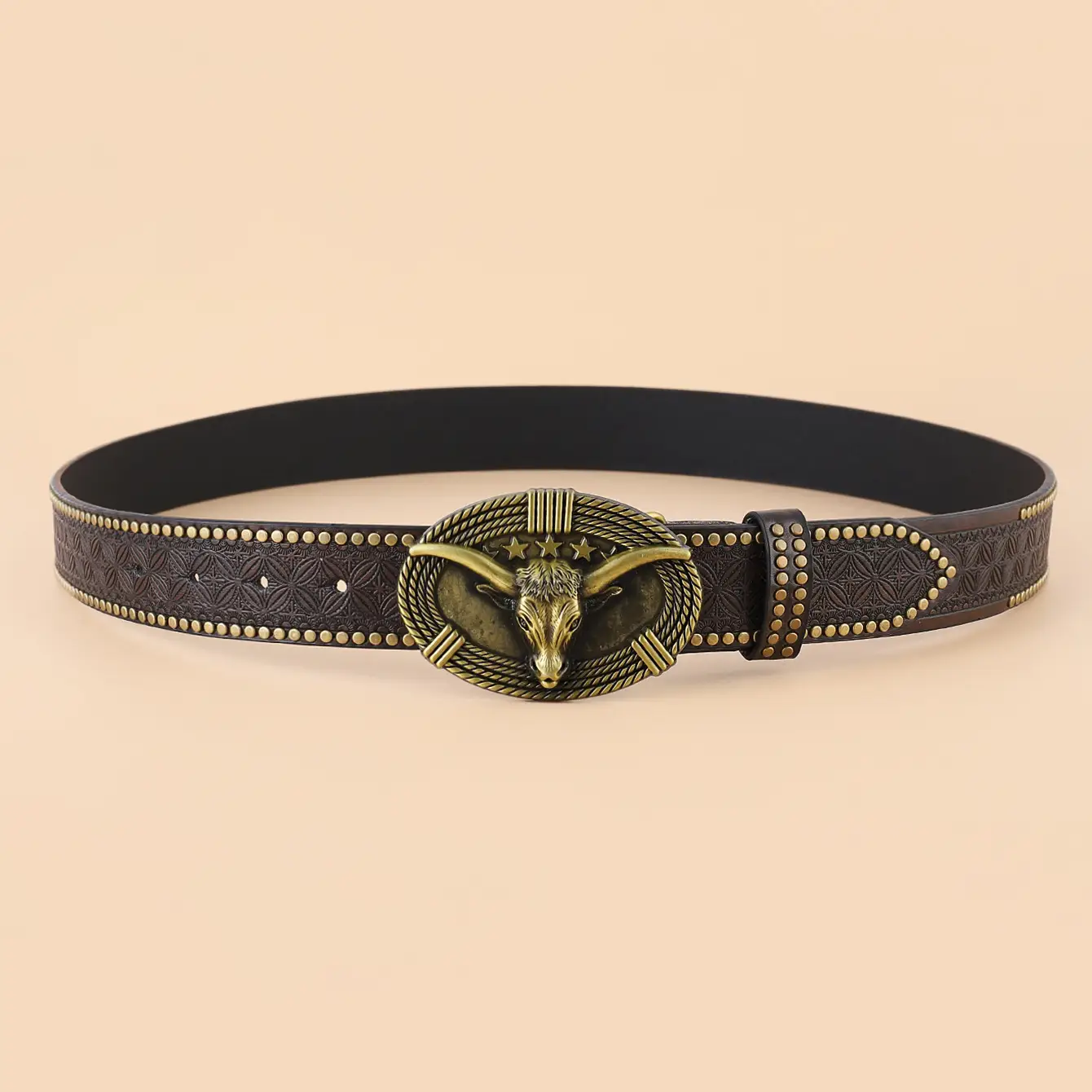 Western Denim Belt Niuron Big Slab Retro Men's Punk PU Belt โ feature 20
