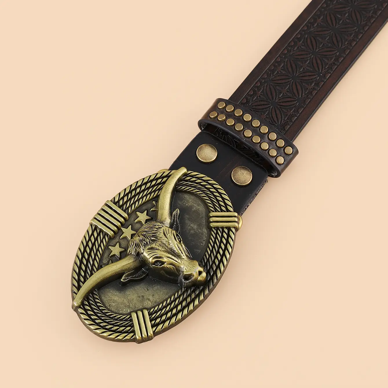 Western Denim Belt Niuron Big Slab Retro Men's Punk PU Belt โ feature 22