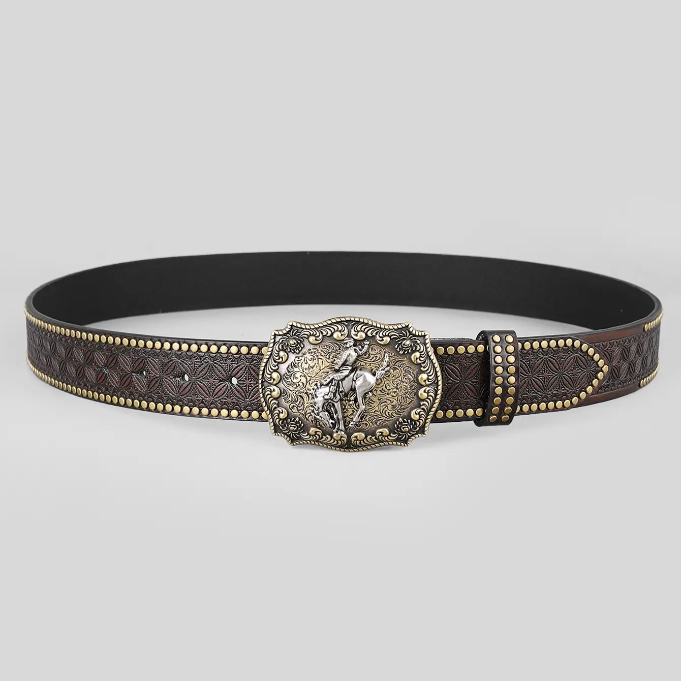 Western Denim Belt Niuron Big Slab Retro Men's Punk PU Belt โ feature 23