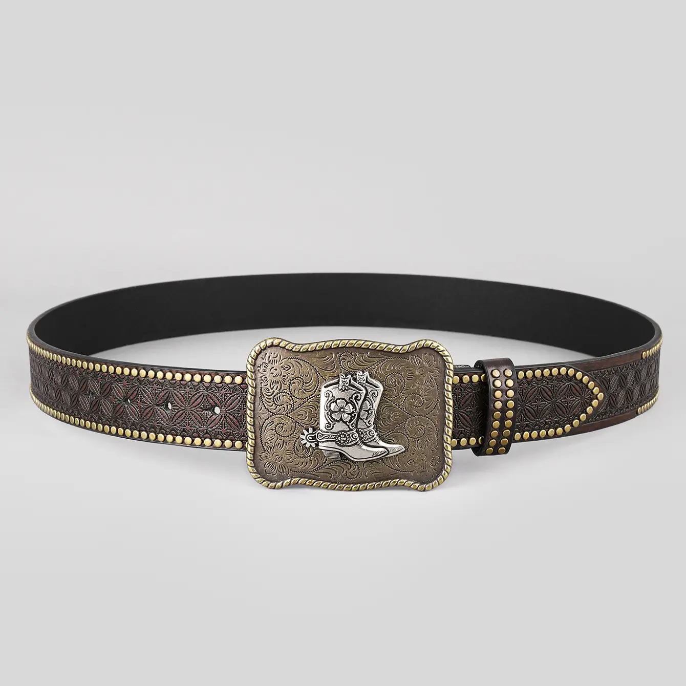 Western Denim Belt Niuron Big Slab Retro Men's Punk PU Belt โ feature 26