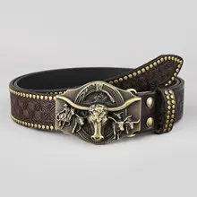 Western Denim Belt Niuron Big Slab Retro Men's Punk PU Belt โ feature 9