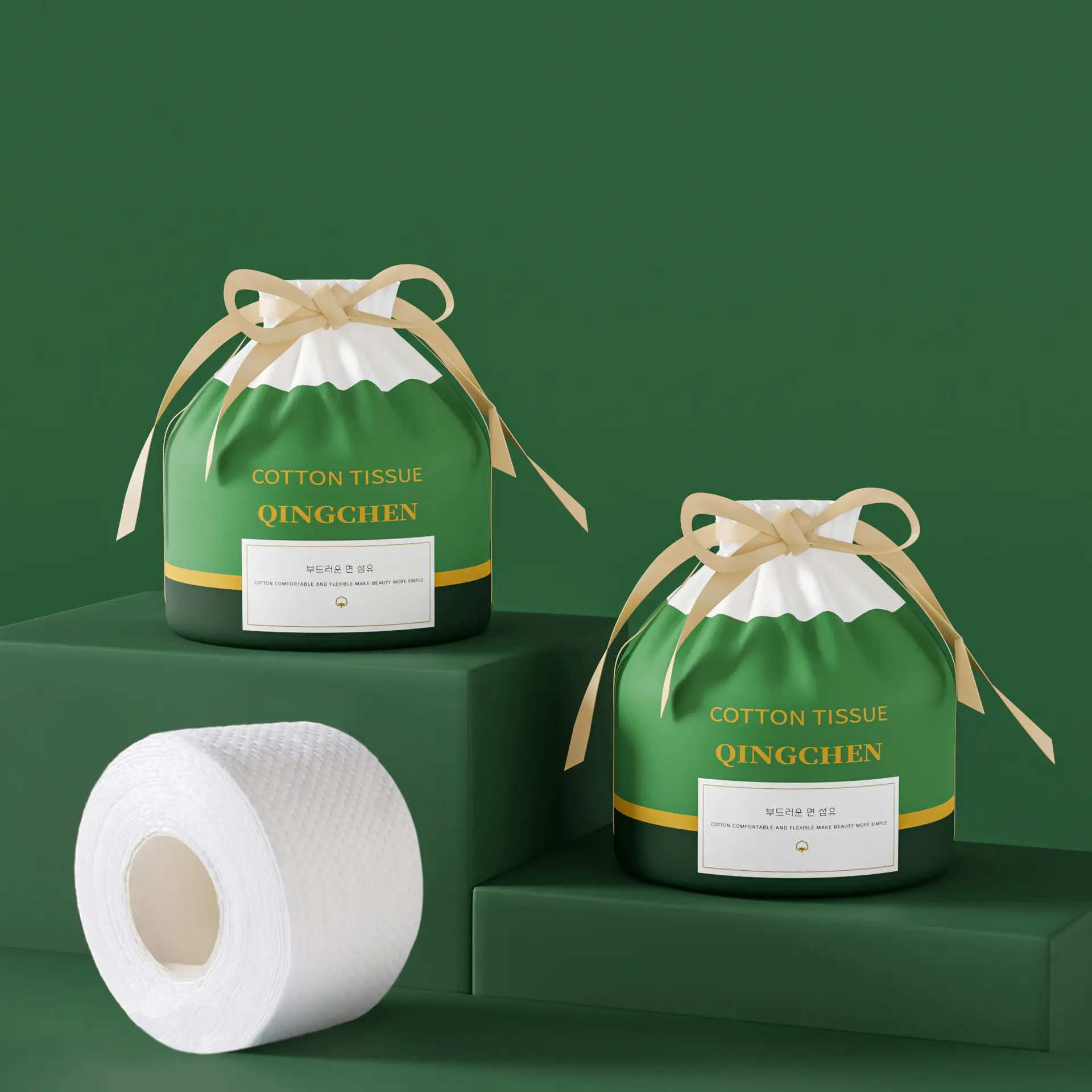 Disposable Cotton Face Towel Green Gift Pack - Image 6