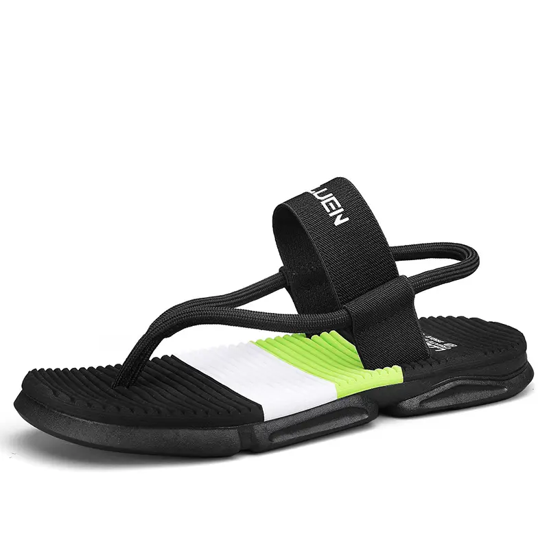 Men's Black Green Thong Sandals 2026 Summer