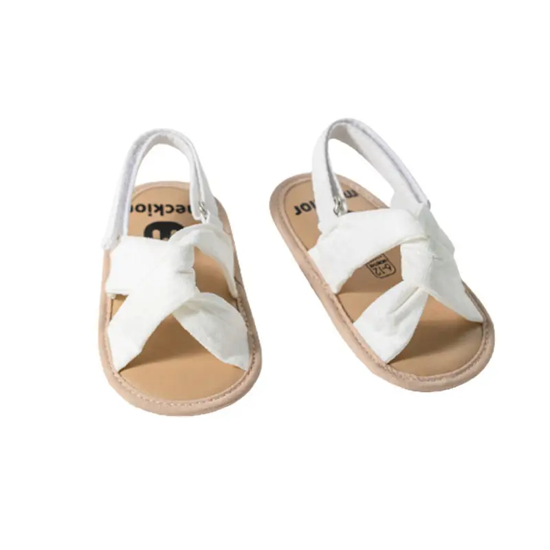 Baby Open Toe Sandals White Soft Sole Toddler Shoes
