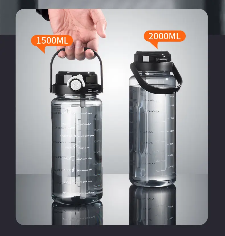 Summer Large-Capacity Plastic Water Cup with Straw Double Drinking Cup Portable Fitness Sports Water Cup Kettle Plastic Cup Customization — feature 18