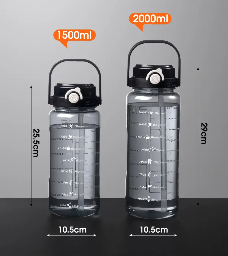 Summer Large-Capacity Plastic Water Cup with Straw Double Drinking Cup Portable Fitness Sports Water Cup Kettle Plastic Cup Customization — feature 22