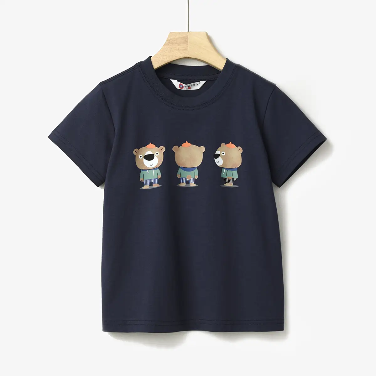 Children's Cartoon T-Shirt Navy Blue Summer - Image 2