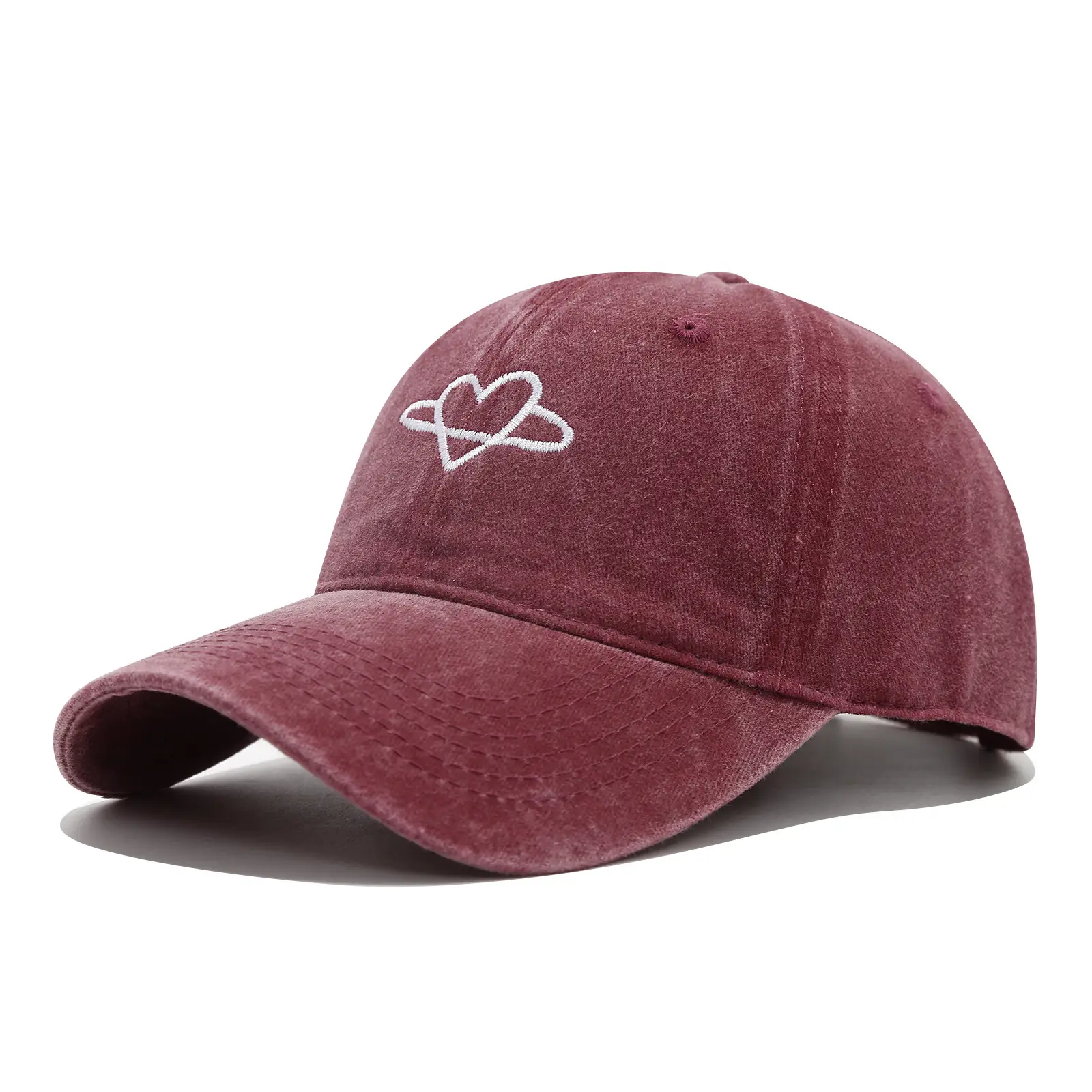 Black Heart Embroidered Baseball Cap for Women Men — feature 10