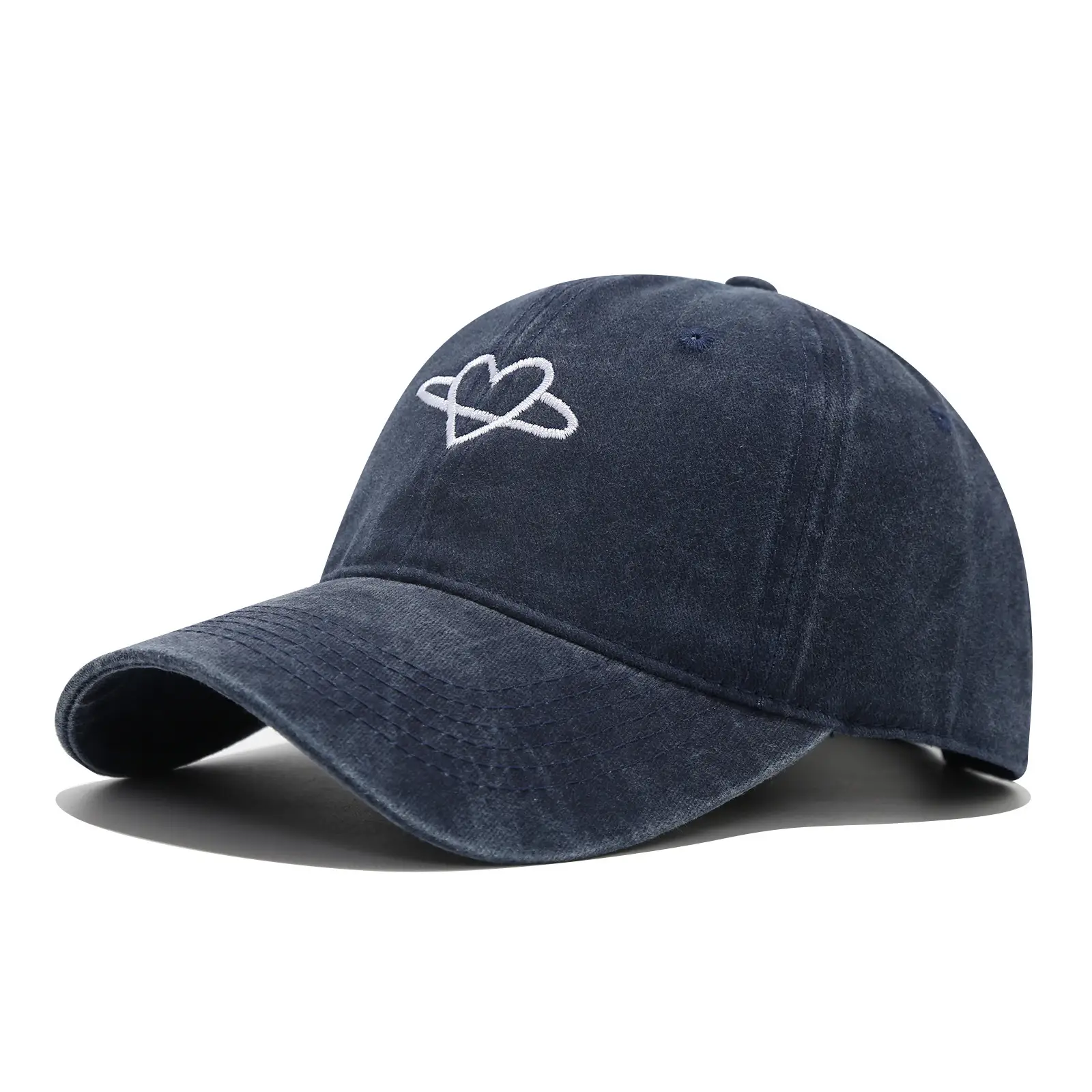 Black Heart Embroidered Baseball Cap for Women Men — feature 14