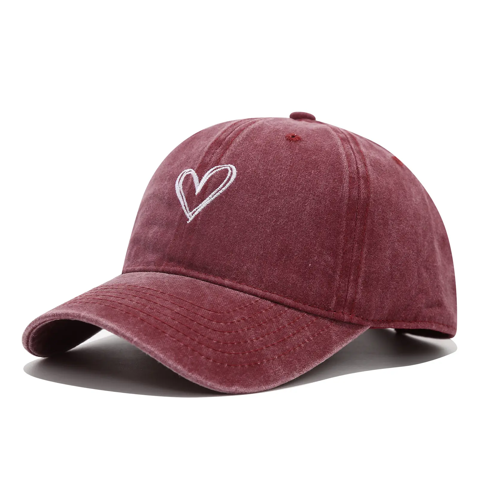 Black Heart Embroidered Baseball Cap for Women Men — feature 6