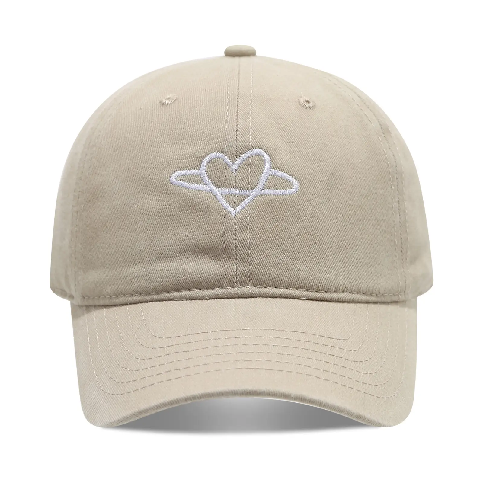 Black Heart Embroidered Baseball Cap for Women Men - Image 2