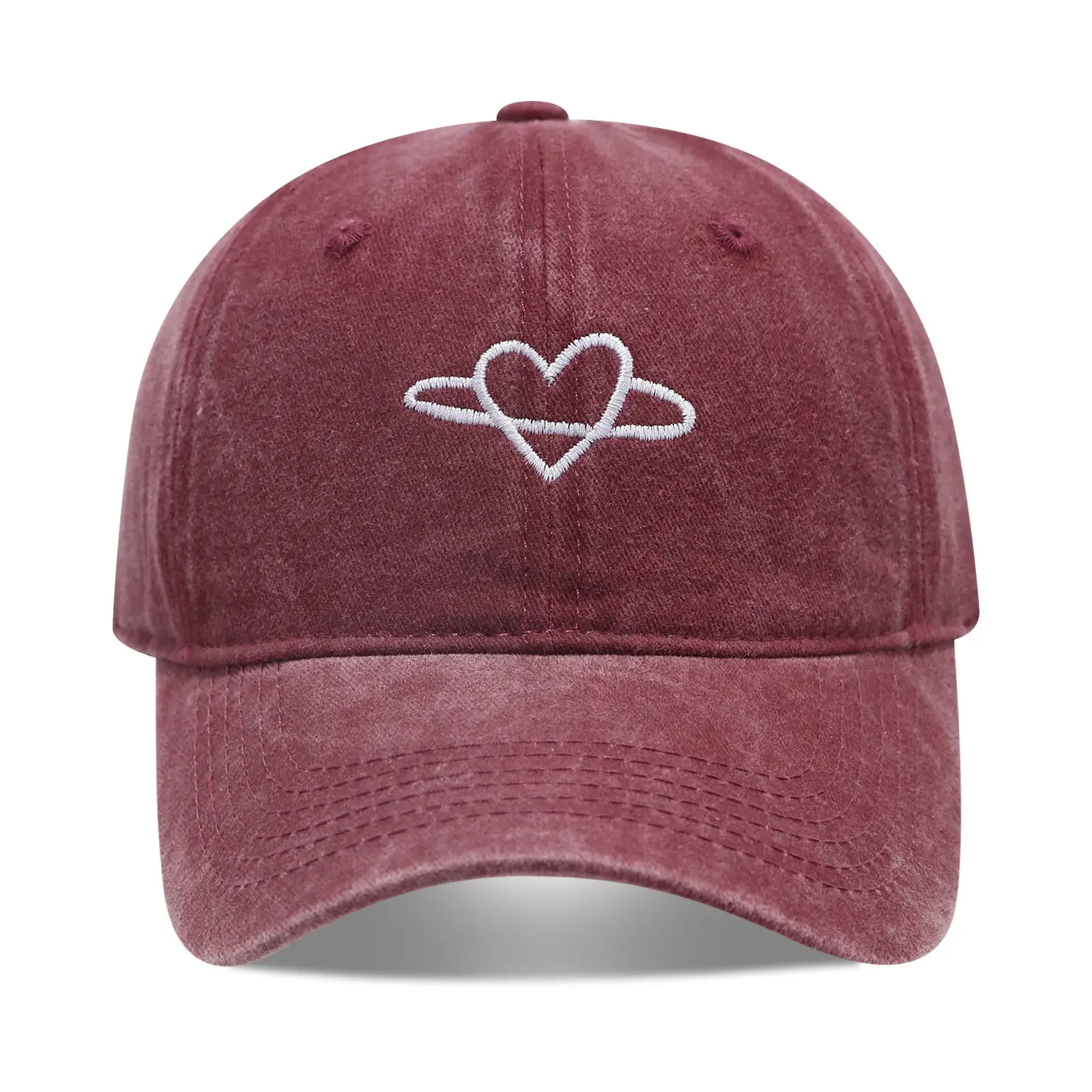 Black Heart Embroidered Baseball Cap for Women Men - Image 3