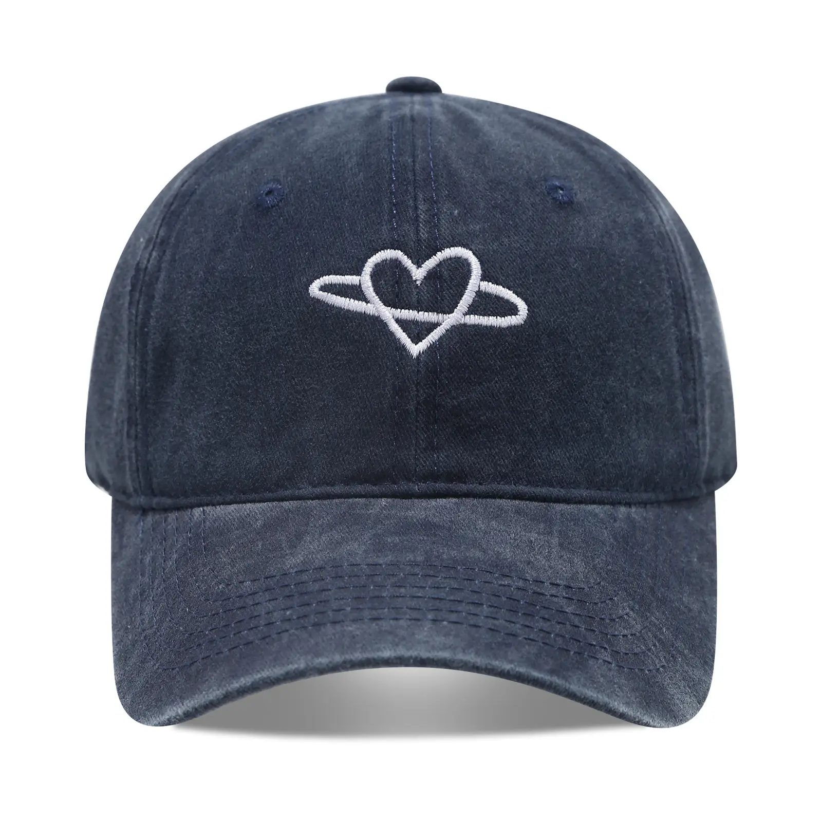 Black Heart Embroidered Baseball Cap for Women Men - Image 4