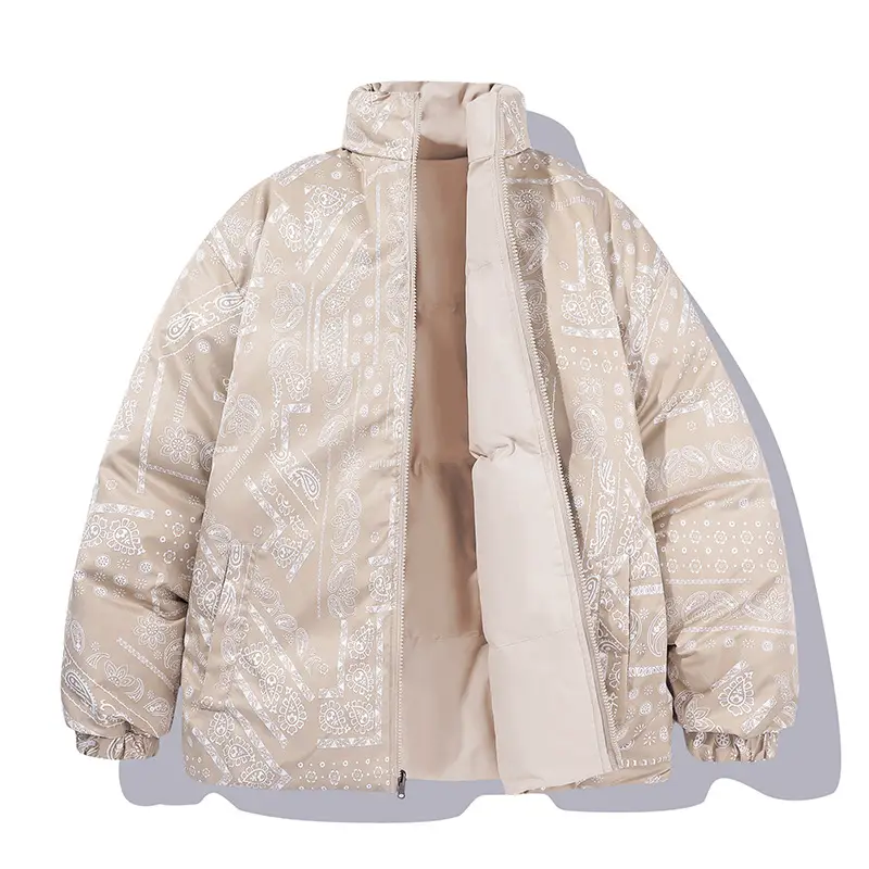 Winter Cashew Flower Padded Coat for Men Women