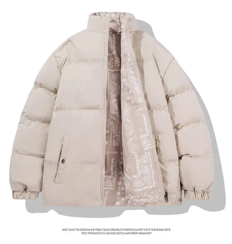 Winter Cashew Flower Padded Coat for Men Women — feature 16