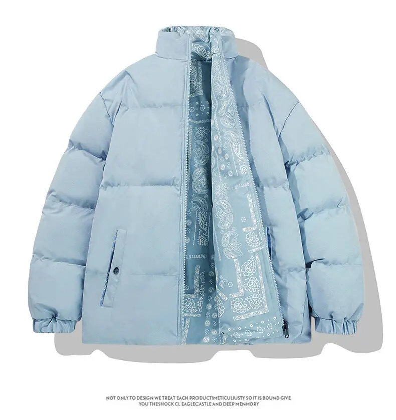 Winter Cashew Flower Padded Coat for Men Women — feature 18