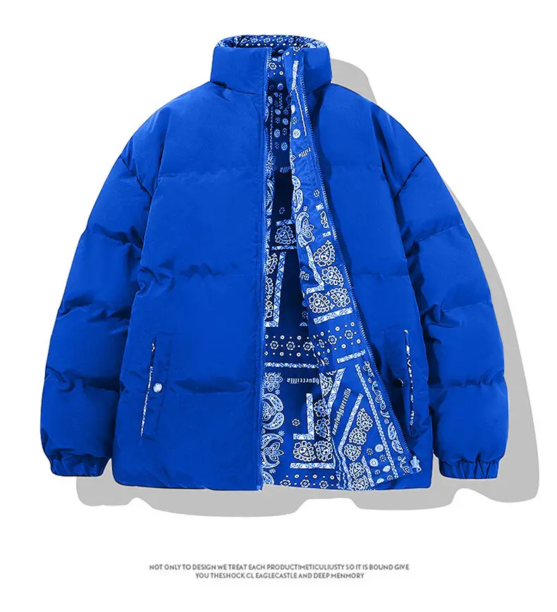 Winter Cashew Flower Padded Coat for Men Women — feature 20