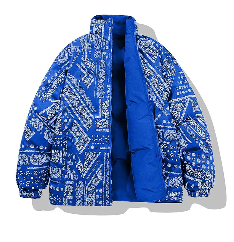 Winter Cashew Flower Padded Coat for Men Women — feature 21